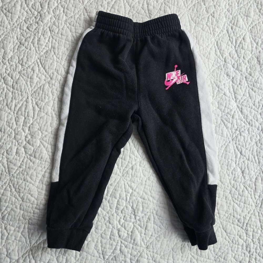 Nike Jordan Jumpman 2 Piece Tracksuit - Black White Pink 24 Months - Picture 6 of 9